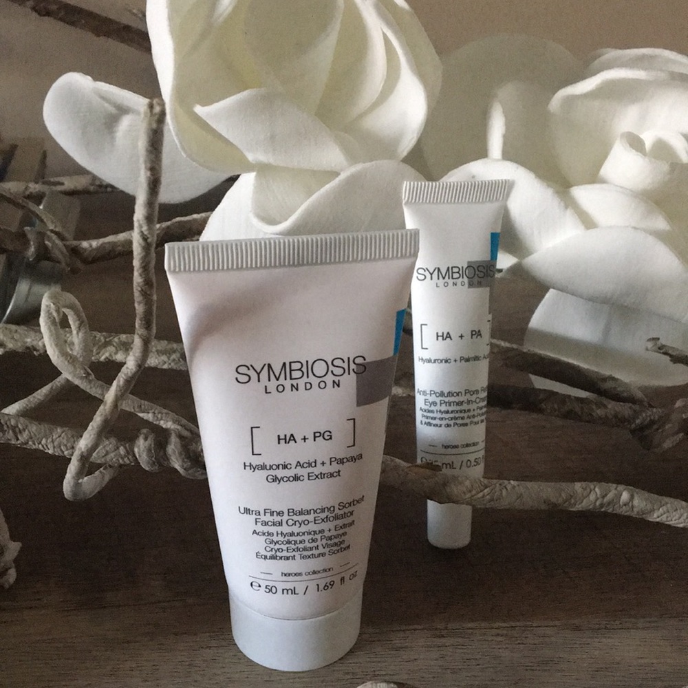 Symbiosis London ultra Fine Balancing Exfoliant and Pre Refiner Eye Primer Lot